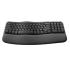Logitech Wave Keys Wireless Ergonomic Keyboard t, Comfortable Natural Typing, Easy-Switch, Bluetooth- Graphite